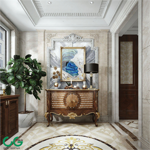 European style solid wood end view cabinet 3D model